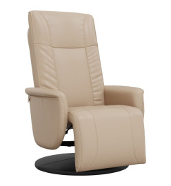 Fauteuil inclinable avec repose-pieds cappuccino similicuir