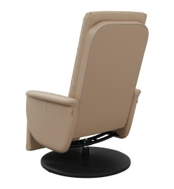 Fauteuil inclinable avec repose-pieds cappuccino similicuir