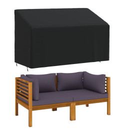 Housse de banc 3 places noir 165x70x65/94 cm oxford 420D