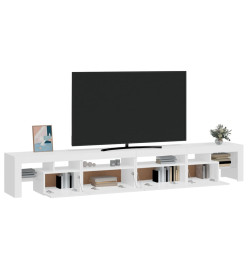 Meuble TV avec lumières LED Blanc brillant 260x36,5x40 cm