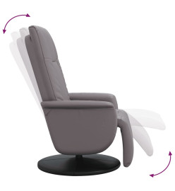 Fauteuil inclinable avec repose-pieds gris similicuir