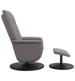 Fauteuil inclinable avec repose-pied gris similicuir