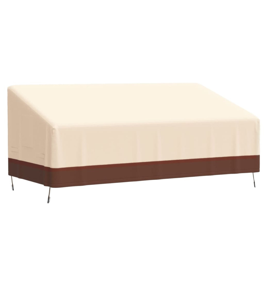 Housse de banc 3 places beige 198x97x48/74 cm oxford 600D