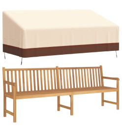 Housse de banc 3 places beige 198x97x48/74 cm oxford 600D