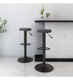 Tabourets de bar lot de 2 gris foncé velours