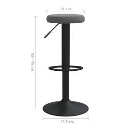 Tabourets de bar lot de 2 gris foncé velours