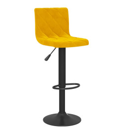 Tabourets de bar 2 pcs Jaune moutarde Velours