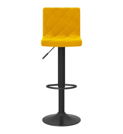 Tabourets de bar 2 pcs Jaune moutarde Velours