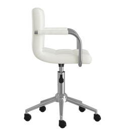 Chaise de bureau pivotante Blanc Similicuir