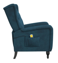 Fauteuil de massage inclinable bleu velours