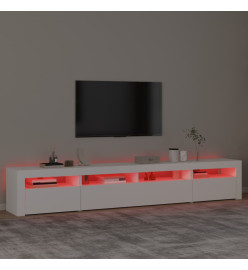 Meuble TV avec lumières LED Blanc 240x35x40 cm