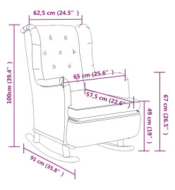 Fauteuil avec pieds à bascule en bois d'hévéa Gris clair Tissu