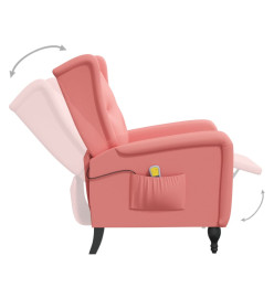 Fauteuil de massage inclinable rose velours