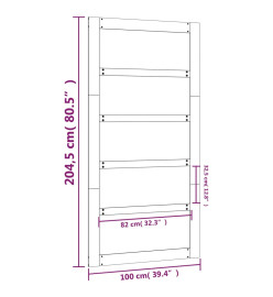 Porte de grange Noir 100x1,8x204,5 cm Bois massif de pin