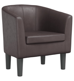 Fauteuil cabriolet marron similicuir