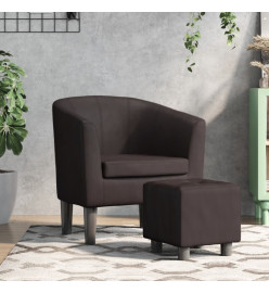 Fauteuil cabriolet avec repose-pied marron similicuir