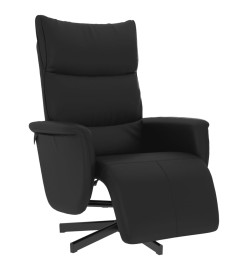 Fauteuil inclinable avec repose-pieds noir similicuir