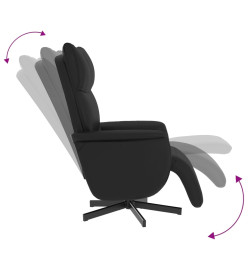 Fauteuil inclinable avec repose-pieds noir similicuir