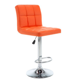 Tabourets de bar lot de 2 orange similicuir