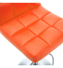 Tabourets de bar lot de 2 orange similicuir