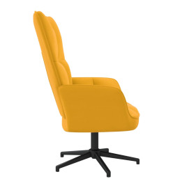 Chaise de relaxation Jaune moutarde Velours