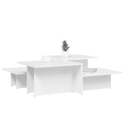 Tables basses 2 pcs blanc bois d'ingénierie