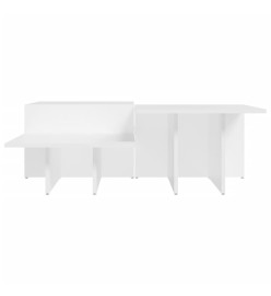 Tables basses 2 pcs blanc bois d'ingénierie