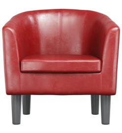 Fauteuil cabriolet rouge bordeaux similicuir