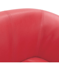 Fauteuil cabriolet avec repose-pied rouge similicuir