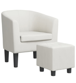 Fauteuil cabriolet avec repose-pied blanc similicuir