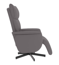 Fauteuil inclinable avec repose-pieds gris similicuir