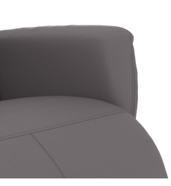 Fauteuil inclinable avec repose-pieds gris similicuir