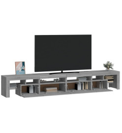 Meuble TV avec lumières LED Sonoma gris 260x36,5x40 cm