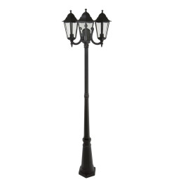 Smartwares Lampadaire de jardin 3 têtes 180 W Noir 220 cm CLAS5000.036