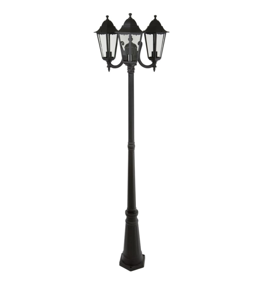 Smartwares Lampadaire de jardin 3 têtes 180 W Noir 220 cm CLAS5000.036