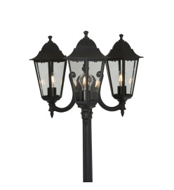 Smartwares Lampadaire de jardin 3 têtes 180 W Noir 220 cm CLAS5000.036