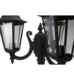 Smartwares Lampadaire de jardin 3 têtes 180 W Noir 220 cm CLAS5000.036