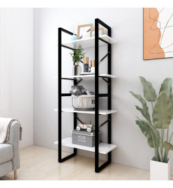 Bibliothèque à 4 niveaux Blanc 60x30x140 cm Aggloméré