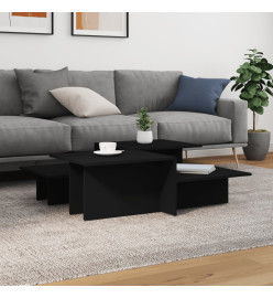 Tables basses 2 pcs Noir Bois d'ingénierie