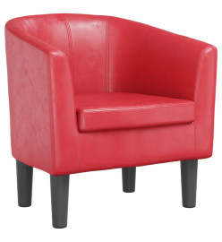 Fauteuil cabriolet rouge similicuir