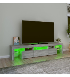 Meuble TV avec lumières LED Sonoma gris 200x36,5x40 cm