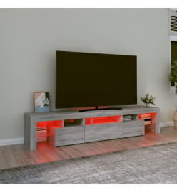 Meuble TV avec lumières LED Sonoma gris 200x36,5x40 cm