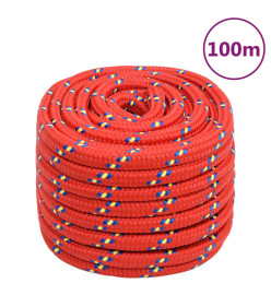 Corde de bateau Rouge 20 mm 100 m Polypropylène