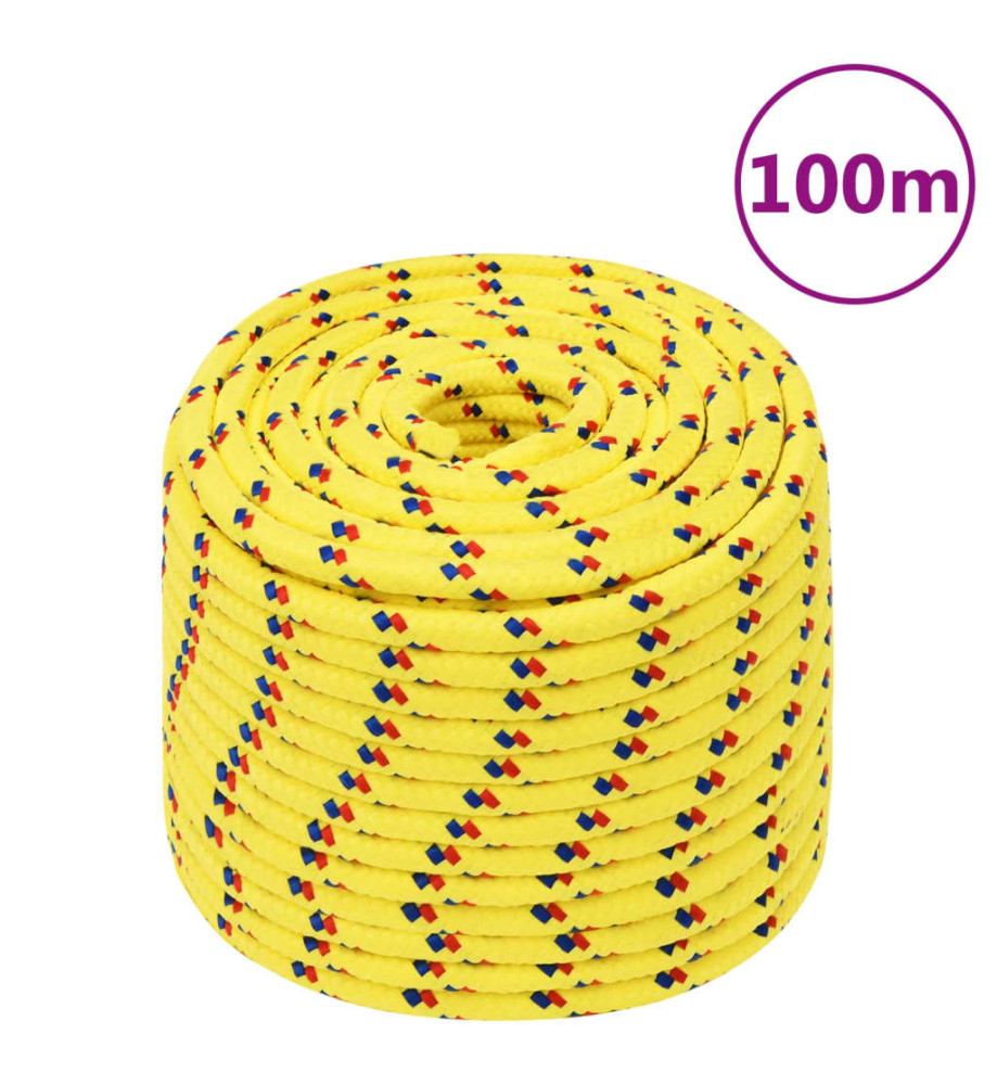 Corde de bateau Jaune 14 mm 100 m Polypropylène