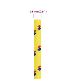 Corde de bateau Jaune 14 mm 100 m Polypropylène