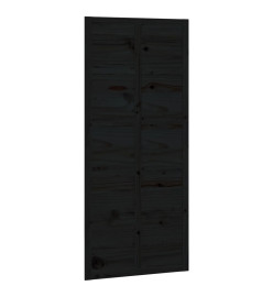 Porte de grange Noir 90x1,8x214 cm Bois massif de pin