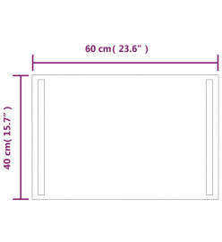 Miroir de salle de bain à LED 40x60 cm