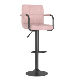 Tabourets de bar lot de 2 rose velours