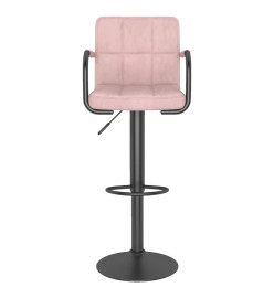 Tabourets de bar lot de 2 rose velours