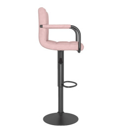 Tabourets de bar lot de 2 rose velours